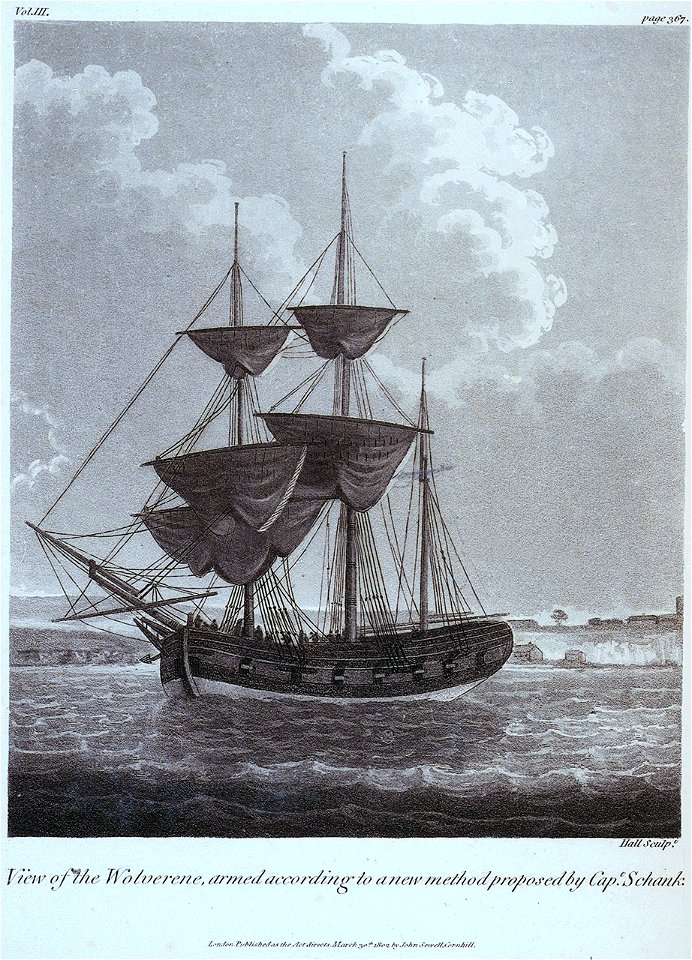 View of the Wolverne, armed according to a new method proposed by Capt Schank RMG PU6050