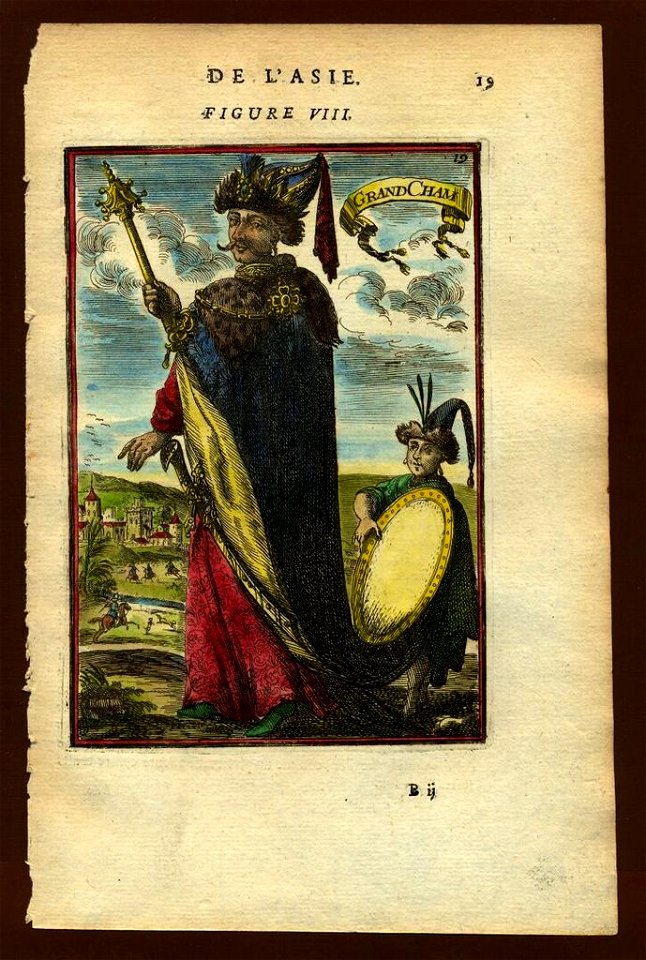 View of the Grand Cham, ruler of Tibet, 1683