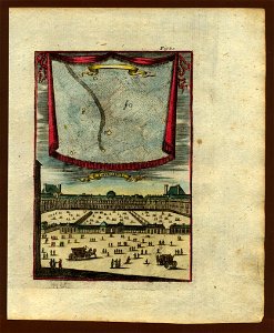 View of the planets and the Tuileries, 1719. Free illustration for personal and commercial use.