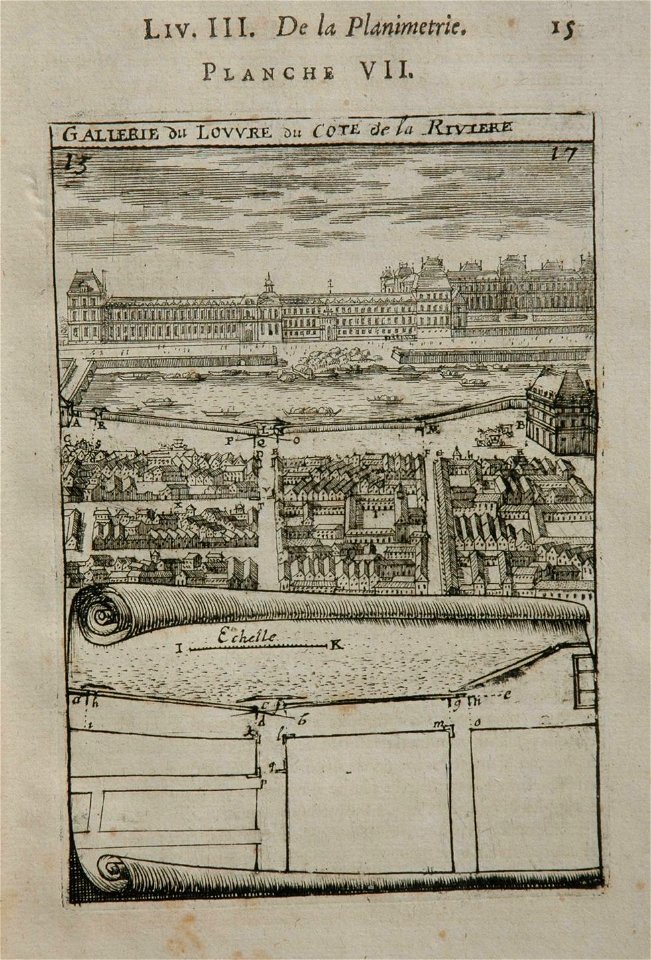 View of the Galerie of the Louvre, 1702, from his work on geometry