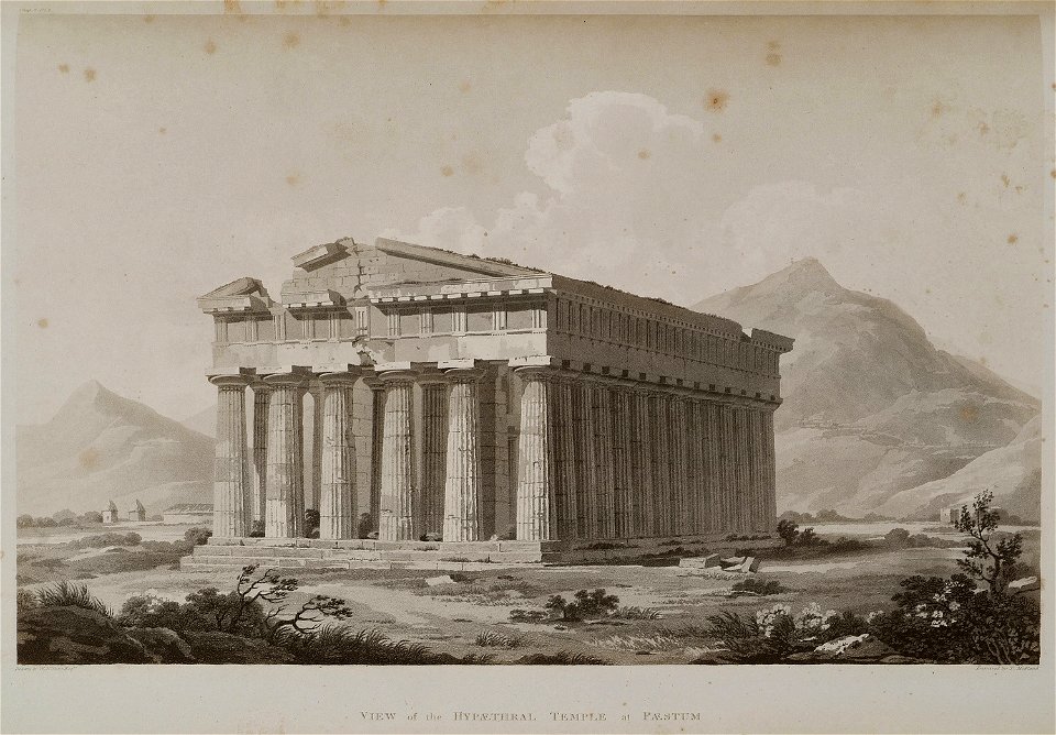 View of the Hypaethral Temple at Paestum - Wilkins William - 1807