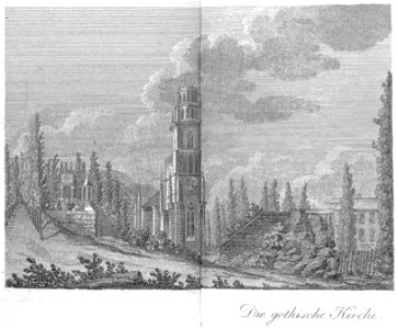 Viktor Heideloff, Die gothische Kirche mit dem Kartaeuser Kloster, 4