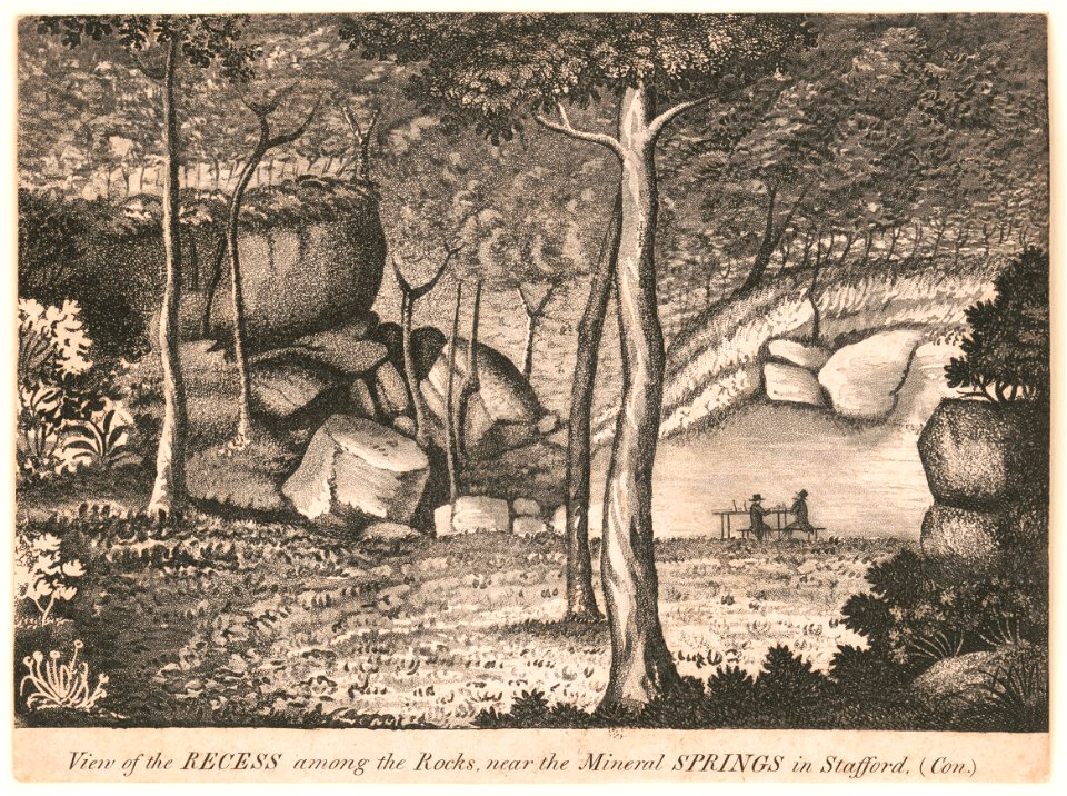 View of the recess among the rocks, near the mineral springs in Stafford, (Con.) LCCN2003677689