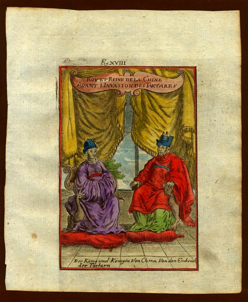 View of the King and Queen of China before the Tartar invasions, 1719