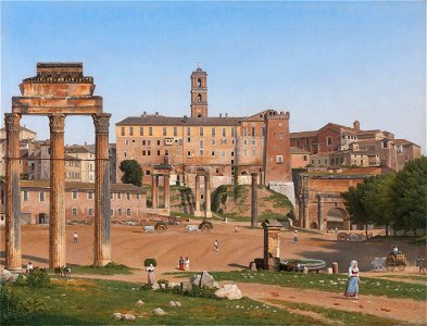 View of the Roman forum (1814) - Christoffer Wilhelm Eckersberg. Free illustration for personal and commercial use.