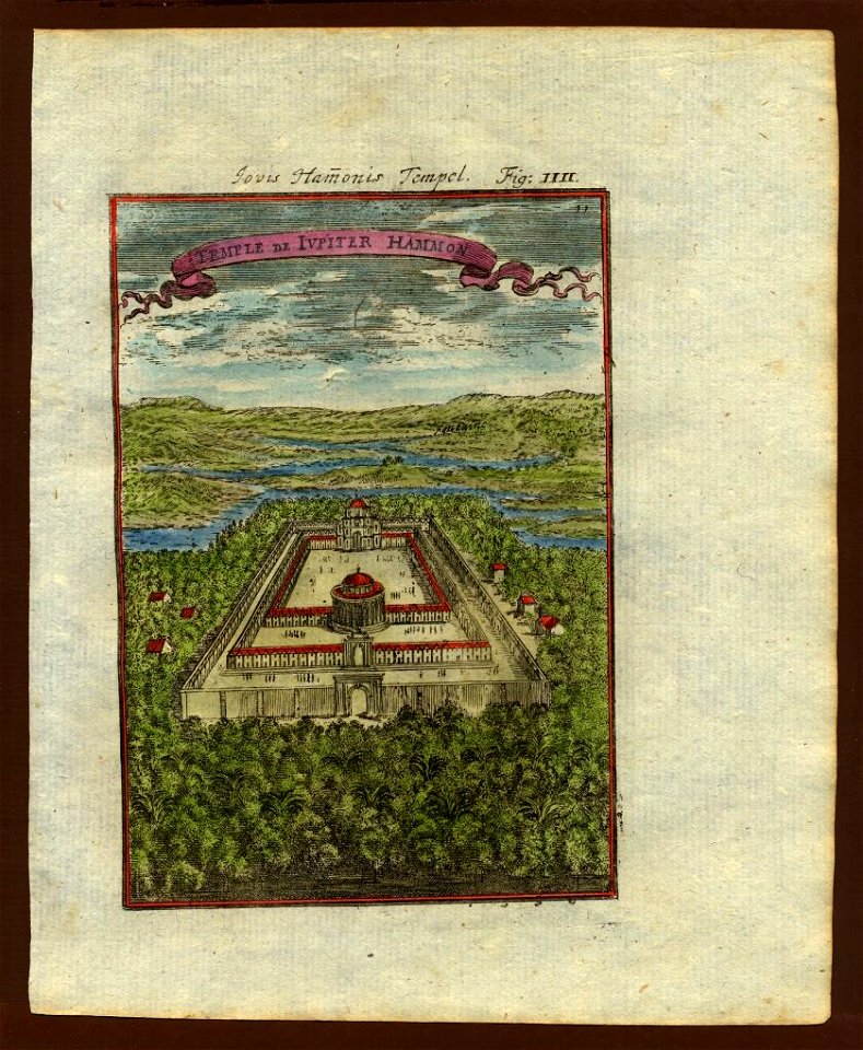 View of the temple of Jupiter Ammon, 1719. Free illustration for personal and commercial use.