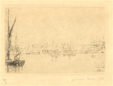 View of the Ostend Harbour, print by James Ensor, 1888, Prints Department, Royal Library of Belgium, S. III 68831