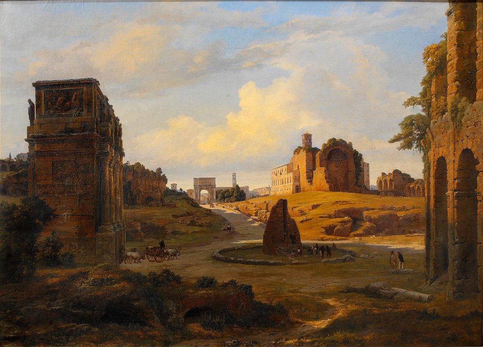 View towards Forum Romanum from the Colosseum (Thorald Laessoe) - Nationalmuseum - 20916