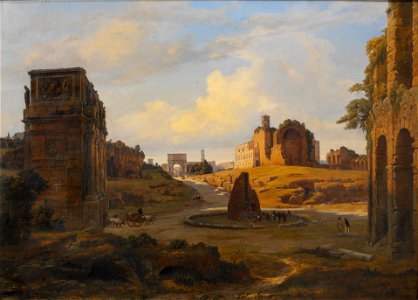 View towards Forum Romanum from the Colosseum (Thorald Laessoe) - Nationalmuseum - 20916. Free illustration for personal and commercial use.