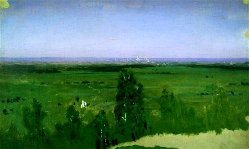 View on Moscow from Sparrow Hills (Kuindzhi, 1882). Free illustration for personal and commercial use.