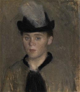 Vilhelm Hammershøi - Ida Ilsted, the Artist's Fiancée. Sketch - KMS3162 - Statens Museum for Kunst. Free illustration for personal and commercial use.