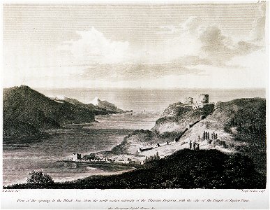 View of the Opening to the Black Sea, from the north eastern extremity of the Thracian Bosporus, with the site of the Te - Clarke Edward Daniel - 1810