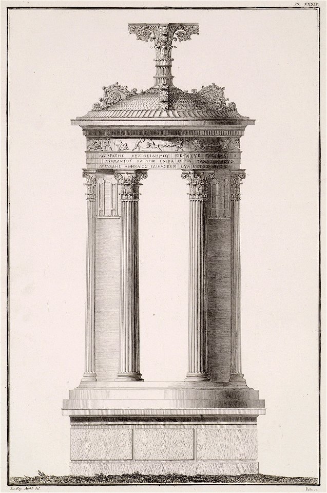 View of the Choregic monument of Lysicrates - Le Roy Julien David - 1770