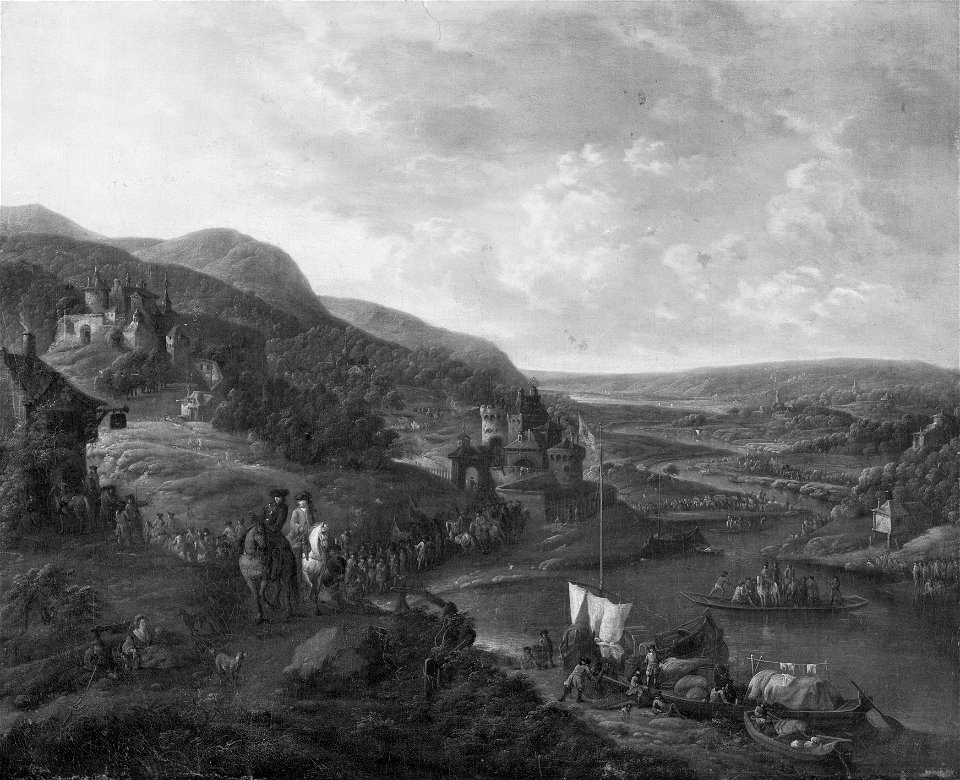 View of the Rhine with Figures (Robert Griffier) - Nationalmuseum - 17453