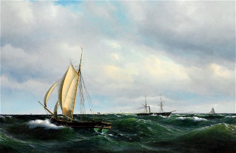 Vilhelm Melbye - Stormfuld Eftermiddag i Skagerak..