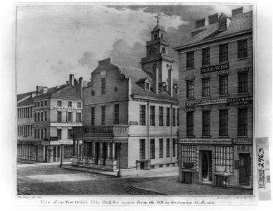 View of the post office, city hall etc. taken from the S.W. in Washington St. Boston LCCN2003677108