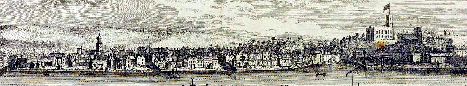 View of Woolwich & Dockyard, S & N Buck, 1739 LMA (detail 2a)