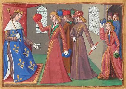 Vigiles de Charles VII, fol. 59v, Charles VII et seigneurs