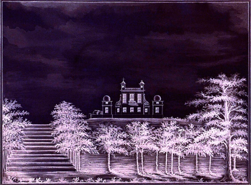 View of the Royal Observatory Greenwich, from the bottom of the hill, with steps leading up RMG PW2865