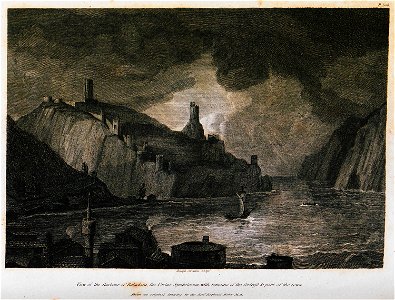 View of thw Harbour of Balaclava, the Portus Symbolorum, with remains of the fortress & part of the Tower - Clarke Edward Daniel - 1810