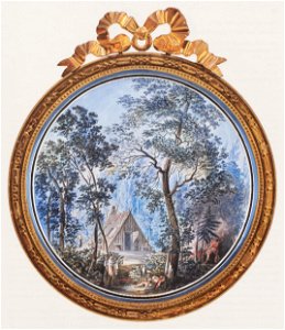 Viktor Heideloff, Die Köhlerhütte, Gouache
