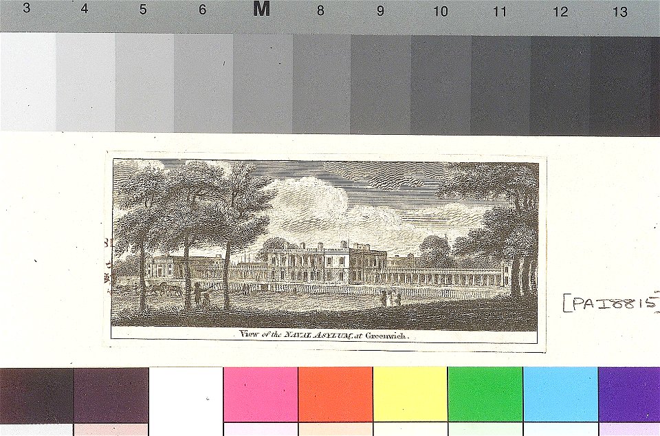 View of the Naval Asylum, at Greenwich (Queen's House) RMG PZ8815