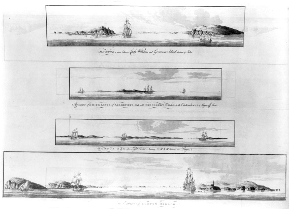 Views from offshore of the New England coastline and islands at the entrance to Boston Harbor LCCN2004671485