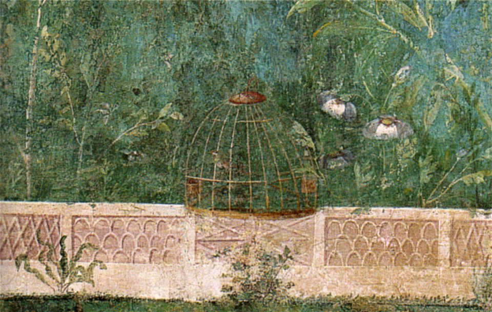 Villa di livia, affreschi di giardino, parete corta meridionale 03