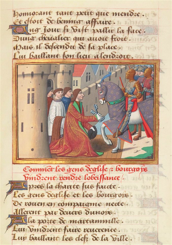 Vigiles de Charles VII, fol. 177, Reddition de Rouen (1449)