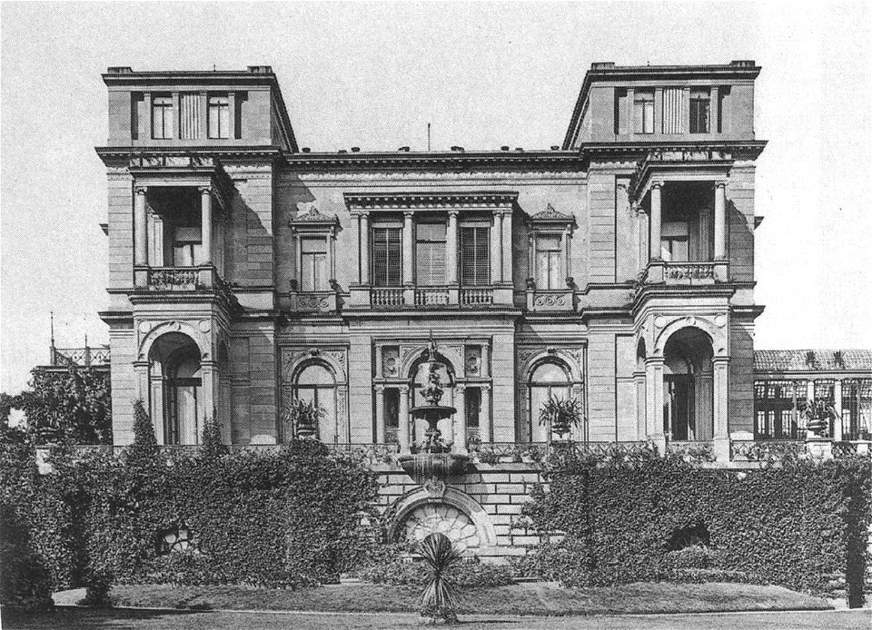 Villa Berg, Ansicht von Osten, um 1900, Lichtdruck