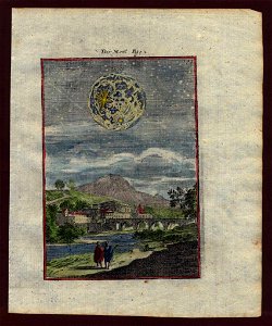 View of the moon, 1719. Free illustration for personal and commercial use.