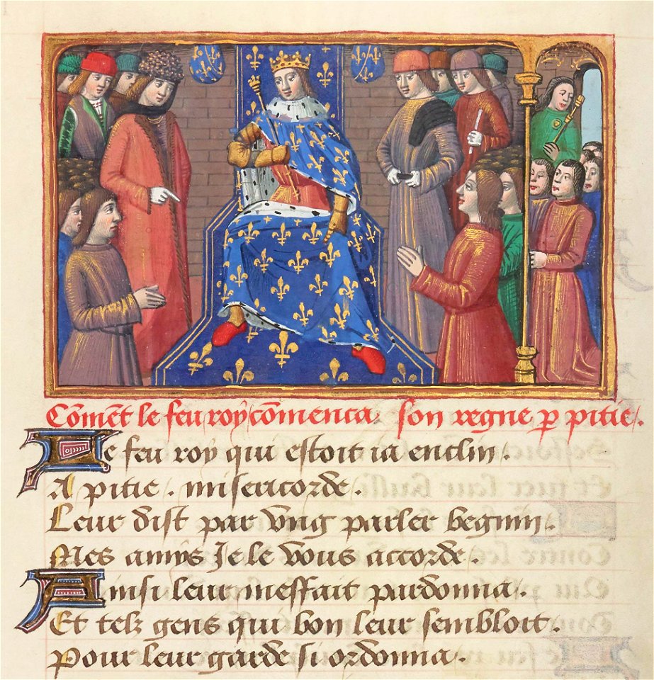 Vigiles de Charles VII, fol. 13v, Audience de Charles VII