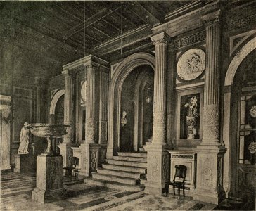 Villa Berg, Vestibül im unteren Stock, um 1860
