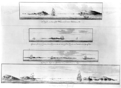 Views from offshore of the New England coastline and islands at the entrance to Boston Harbor LCCN2004671485