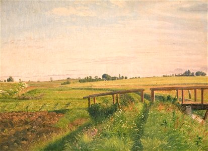 Vilhelm Kyhn - Marklandskab med en bro - KMS3097 - Statens Museum for Kunst