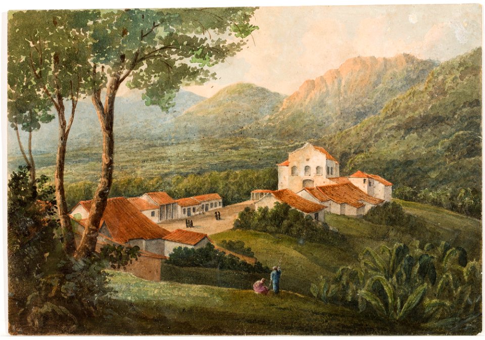 Vila rural e serra (atribuído), da Coleção Brasiliana Iconográfica