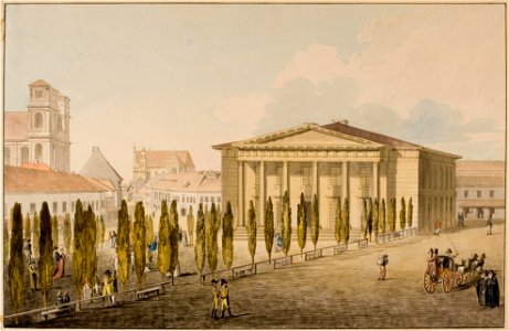 Vilenskaja ratuša. Віленская ратуша (J. Pieška, 1808)