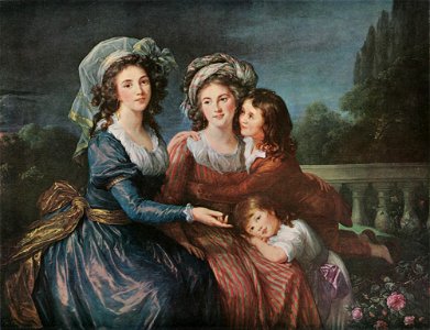 Vigée-Lebrun - The Marquise de Pezay (or Pezé) and the Marquise de Rougé with her Sons, 1787, Washington D.C., National Gallery of Art. Free illustration for personal and commercial use.