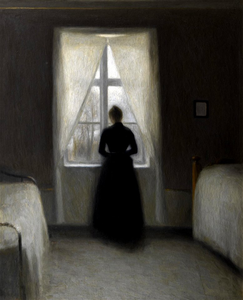 Vilhelm Hammershøi, Sovekammer, 1890, Den Hirschsprungske Samling