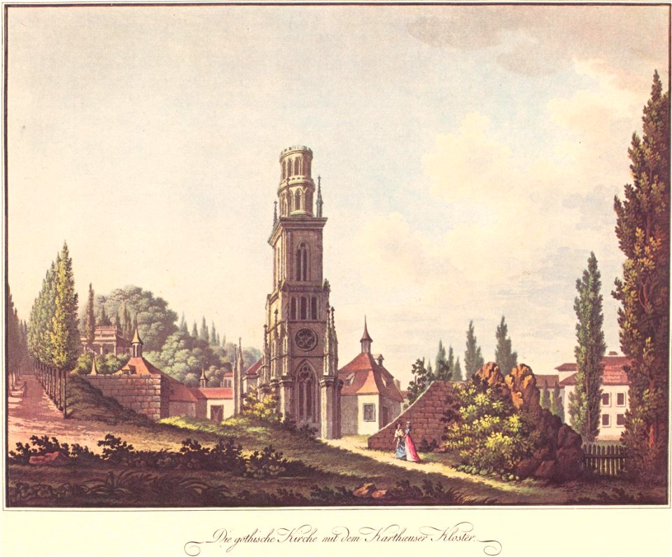 Viktor Heideloff, Die gothische Kirche mit dem Kartaeuser Kloster, 3