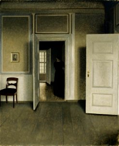 Vilhelm Hammershøi - Interior from the Home of the Artist - A III 2058 - Finnish National Gallery. Free illustration for personal and commercial use.