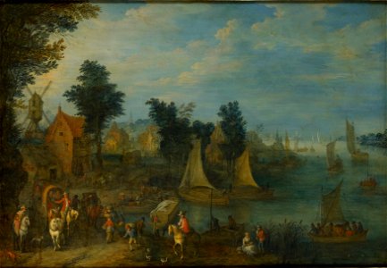 Village on the Bank of a River by Joseph van Bredael Rijksmuseum Amsterdam SK-A-59