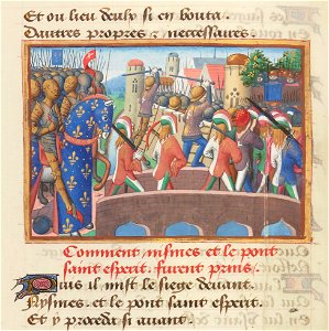 Vigiles de Charles VII, fol. 22v, Prise de Pont-Saint-Esprit (1419)