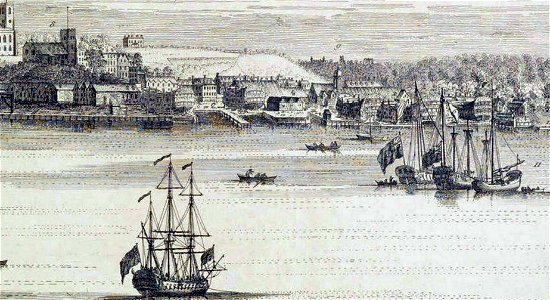 View of Woolwich & Dockyard, S & N Buck, 1739 LMA (detail 4)