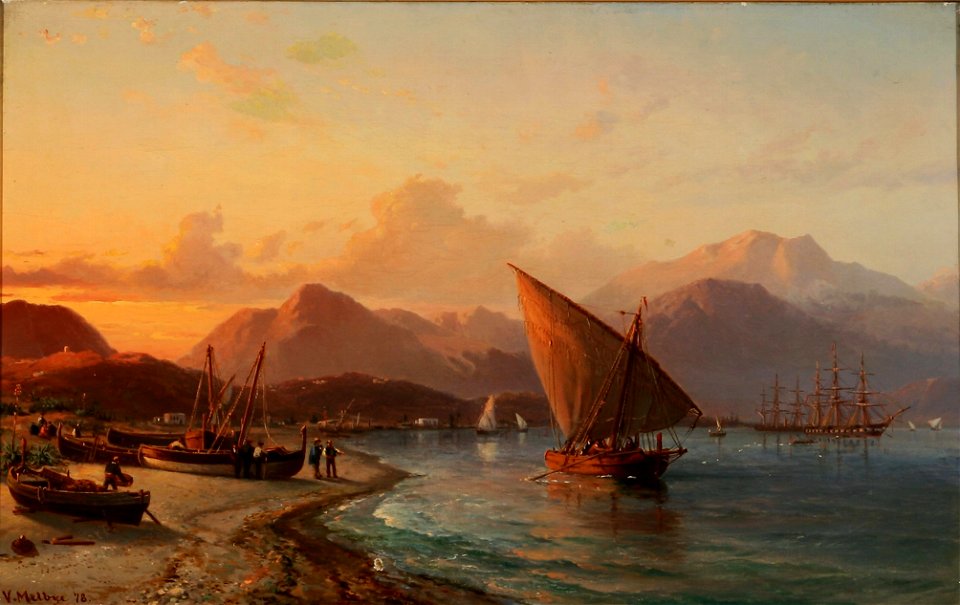 Vilhelm Melbye - Fra den spanske Kyst ved Gibraltar (1878)
