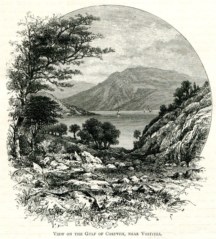 View on the Gulf of Corinth, near Vostitza - Mahaffy John Pentland - 1890