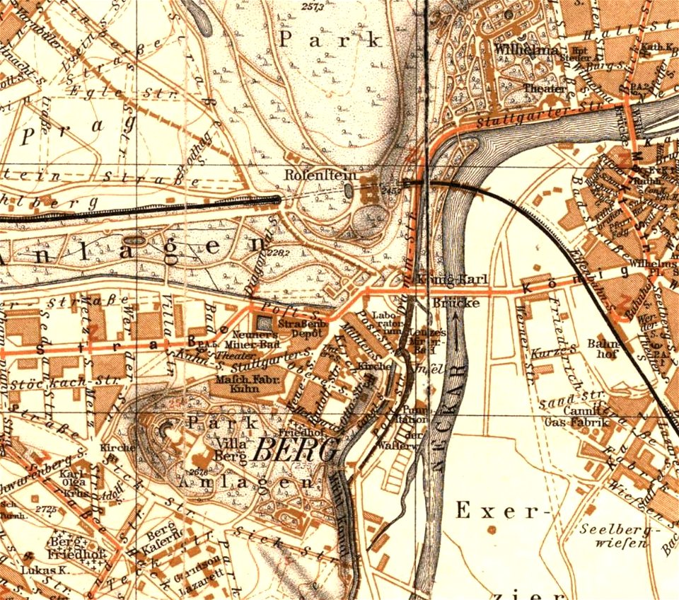 Villa Berg, Stadtplan, 1905, 3