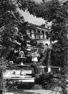 Villa Berg, Westfassade und Westparterre, um 1930