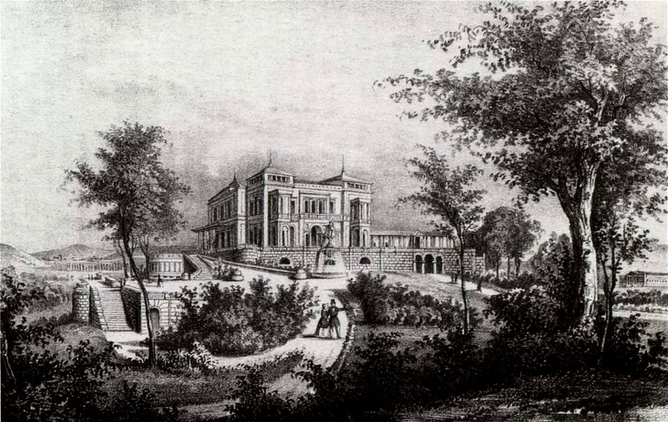 Villa Berg, Ansicht von Südosten, 1852