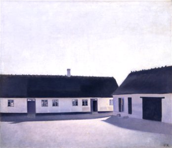 Vilhelm Hammershøi, Fra en bondegård, Refsnæs, 1900, B 306, Davids Samling. Free illustration for personal and commercial use.